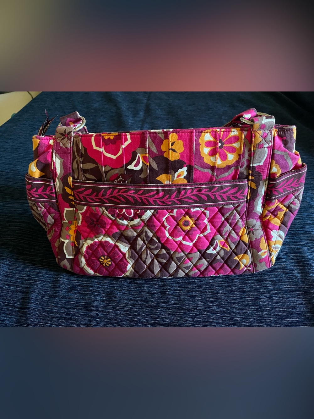 VERA BRADLEY "Stephanie" Carnaby Double Handle Shoulder Bag Purse Tote
